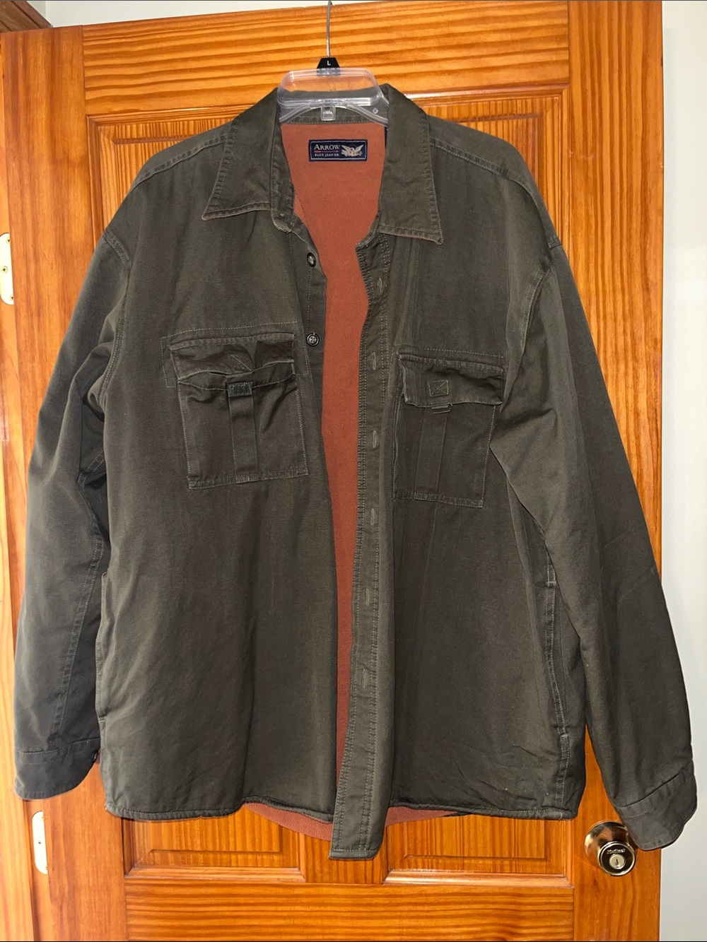 Arrow Olive Green Military Field Jacket with Chest and Hip Pockets